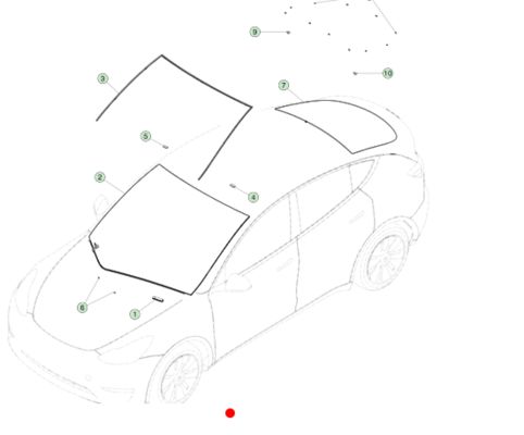 Tesla Model Y Ön Cam Kenar Mühürü 149906060-00-B Siyah EPDM
