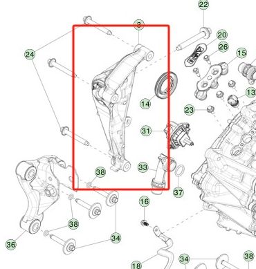 Tesla Model 3/Y Ön Sol Montaj Grubu 35x15x15cm Alüminyum Alaşım