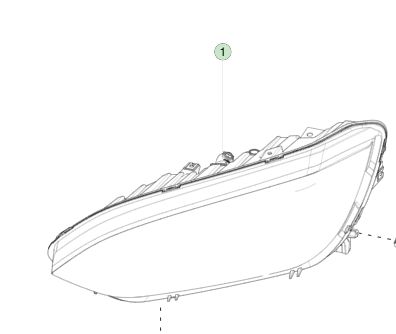 Baş lambası montajı sol el yukarı sürüş - M3 için sol el seviyesi ((2015-2021) 1034318-00-E